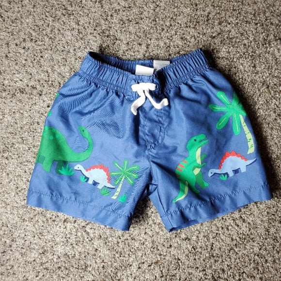 Gymboree Baby Boy Dino Swim Trunks 6-12 Months - Picture 1 of 7